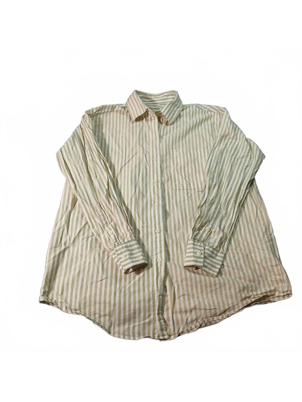 Calvin Klein Jeans Striped Button Up Shirt Beige White XS
